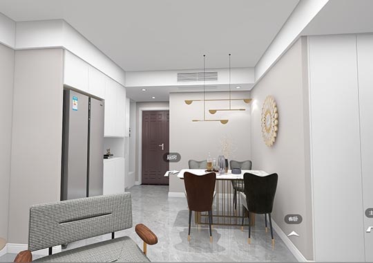 杭州沁源公寓125㎡三居室北欧装修风格案例